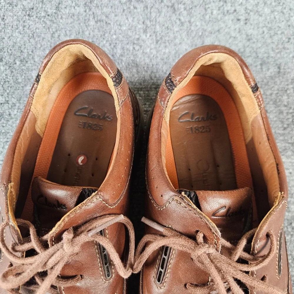 Clarks 1825 Mens Brown Leather‎ Moc Toe Oxford Lace Up Shoes 26101183 Size 11M
